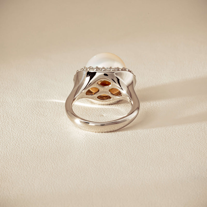 Deja Vu Platinum 12.3mm South Sea Pearl & Diamond Ring - Ring - Walker & Hall