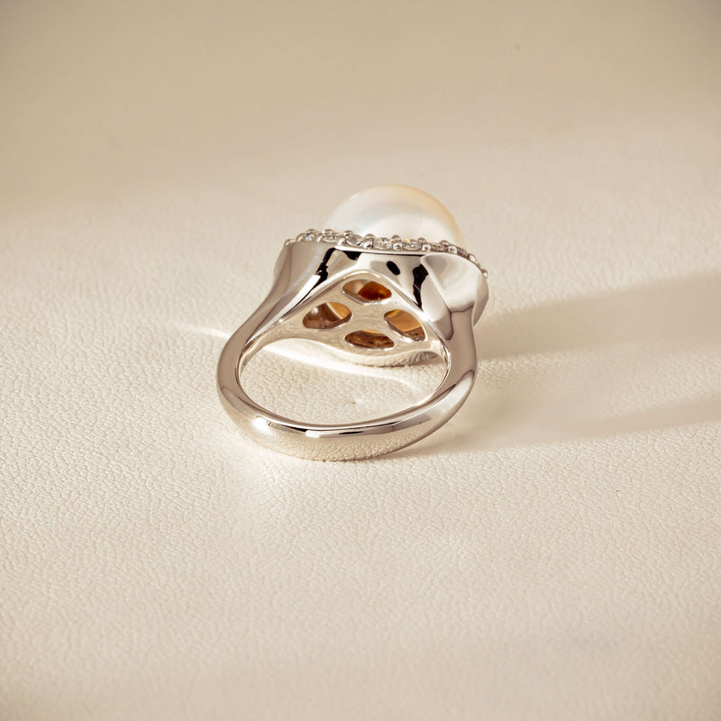 Deja Vu Platinum 12.3mm South Sea Pearl & Diamond Ring - Ring - Walker & Hall