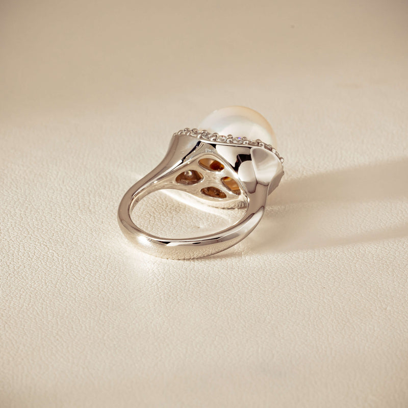 Deja Vu Platinum 12.3mm South Sea Pearl & Diamond Ring - Ring - Walker & Hall