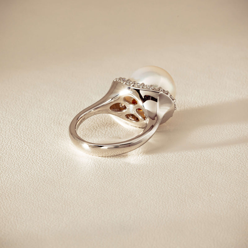 Deja Vu Platinum 12.3mm South Sea Pearl & Diamond Ring - Ring - Walker & Hall
