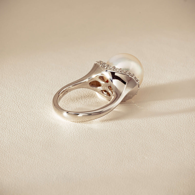 Deja Vu Platinum 12.3mm South Sea Pearl & Diamond Ring - Ring - Walker & Hall