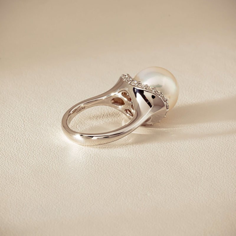 Deja Vu Platinum 12.3mm South Sea Pearl & Diamond Ring - Ring - Walker & Hall