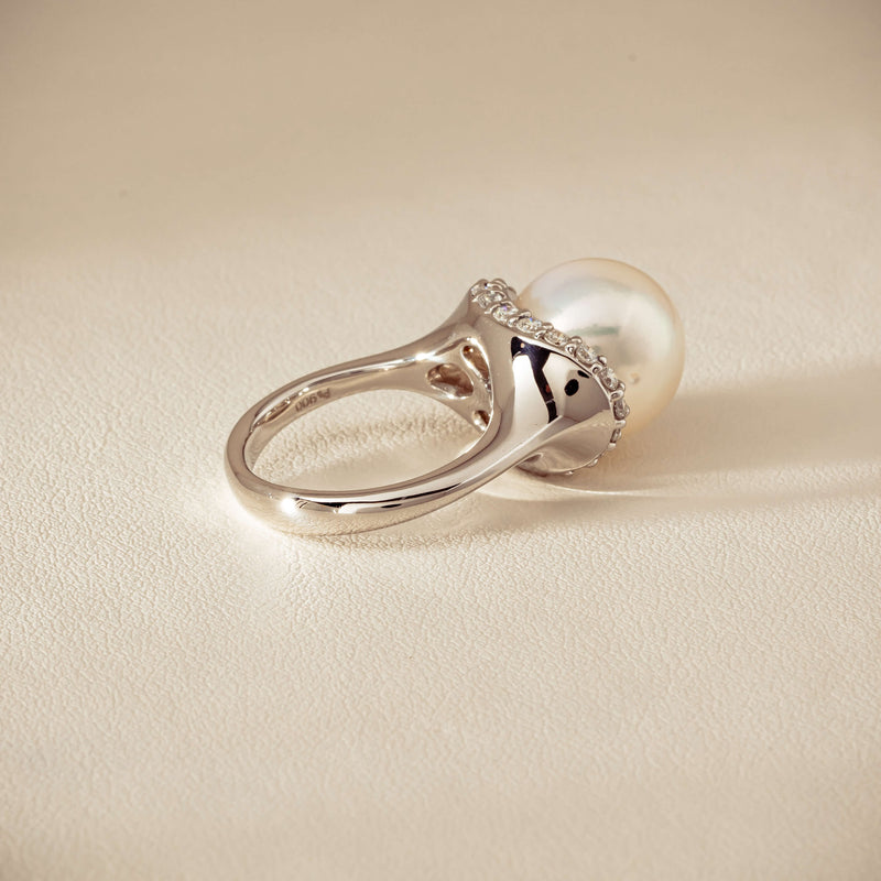 Deja Vu Platinum 12.3mm South Sea Pearl & Diamond Ring - Ring - Walker & Hall