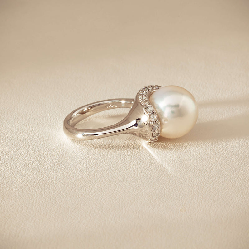Deja Vu Platinum 12.3mm South Sea Pearl & Diamond Ring - Ring - Walker & Hall