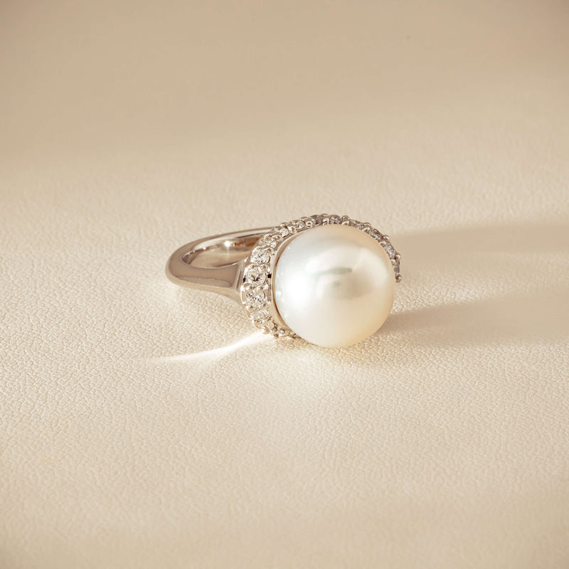 Deja Vu Platinum 12.3mm South Sea Pearl & Diamond Ring - Ring - Walker & Hall