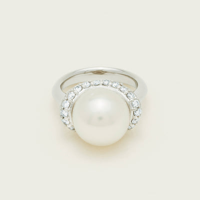 Deja Vu Platinum 12.3mm South Sea Pearl & Diamond Ring - Ring - Walker & Hall