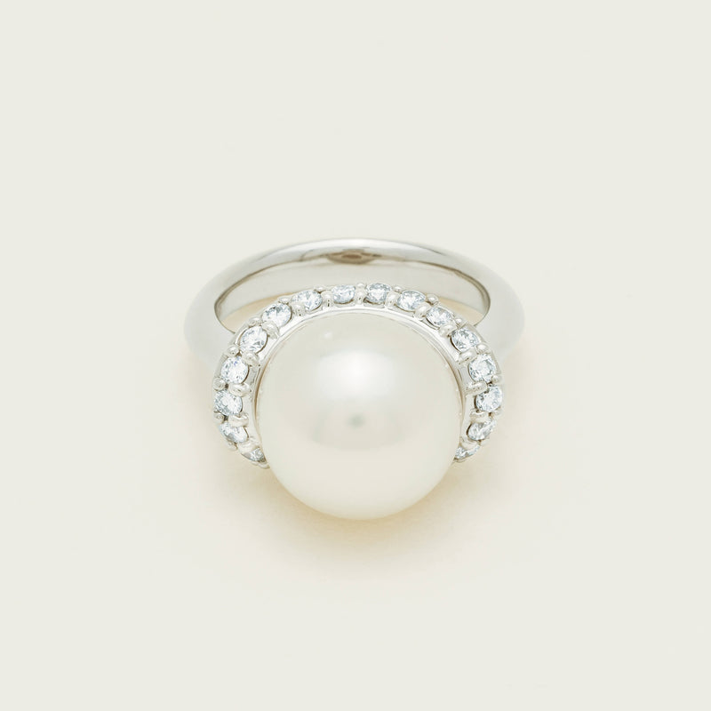 Deja Vu Platinum 12.3mm South Sea Pearl & Diamond Ring - Ring - Walker & Hall