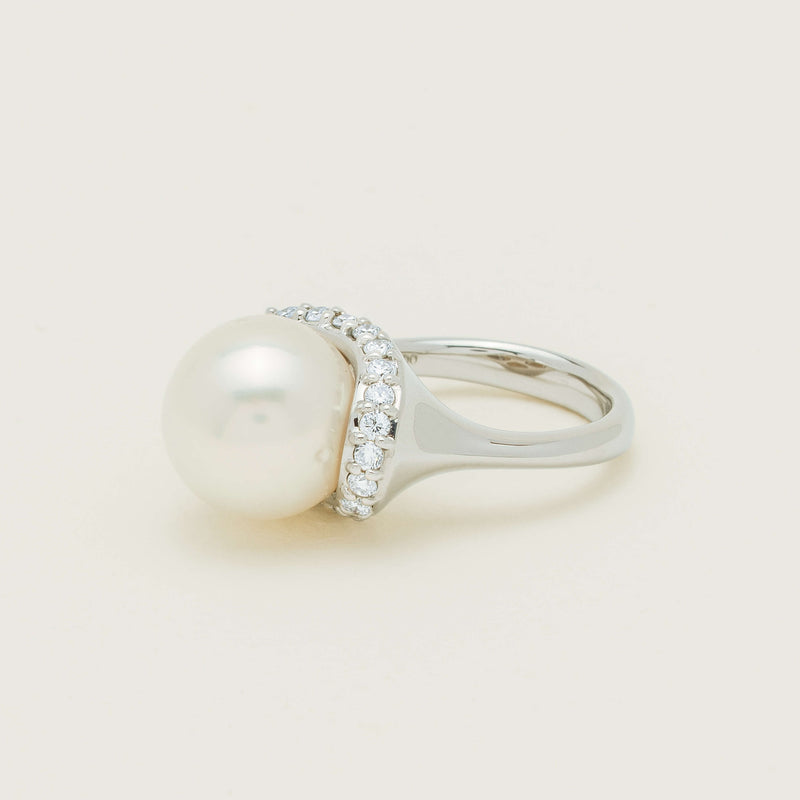 Deja Vu Platinum 12.3mm South Sea Pearl & Diamond Ring - Ring - Walker & Hall