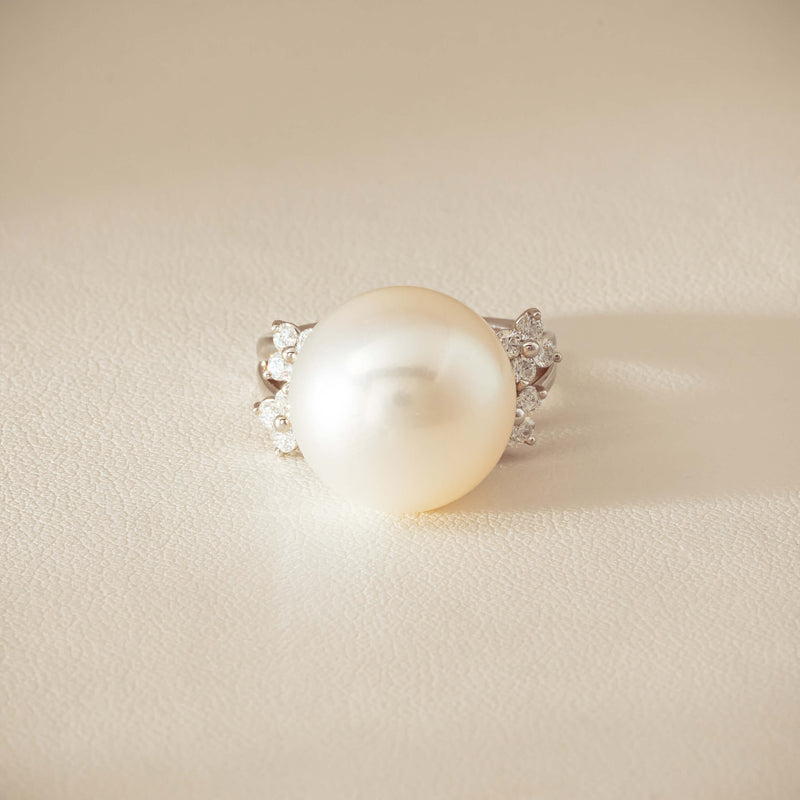 Deja Vu Platinum 15.1mm South Sea Pearl & Diamond Ring - Ring - Walker & Hall