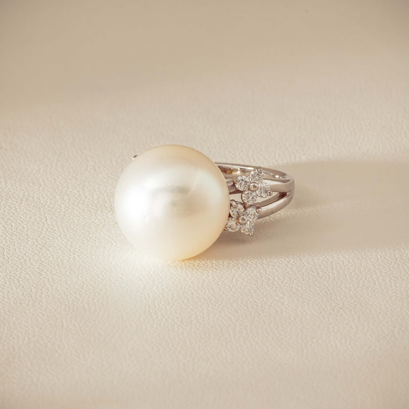 Deja Vu Platinum 15.1mm South Sea Pearl & Diamond Ring - Ring - Walker & Hall