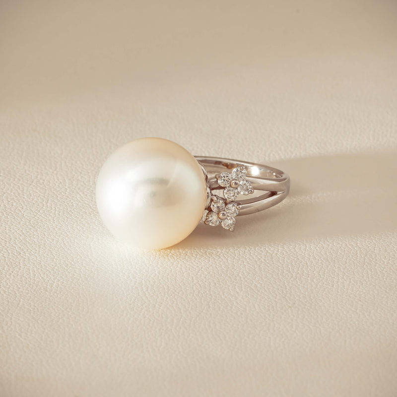 Deja Vu Platinum 15.1mm South Sea Pearl & Diamond Ring - Ring - Walker & Hall