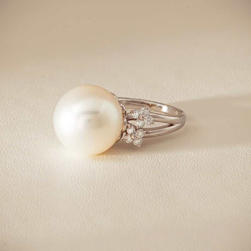 Deja Vu Platinum 15.1mm South Sea Pearl & Diamond Ring - Ring - Walker & Hall