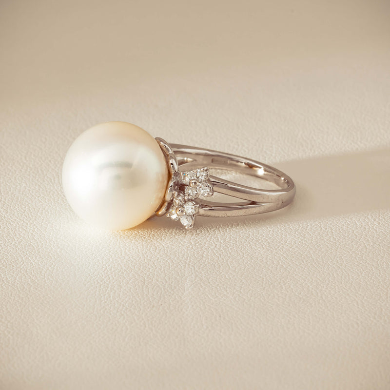 Deja Vu Platinum 15.1mm South Sea Pearl & Diamond Ring - Ring - Walker & Hall