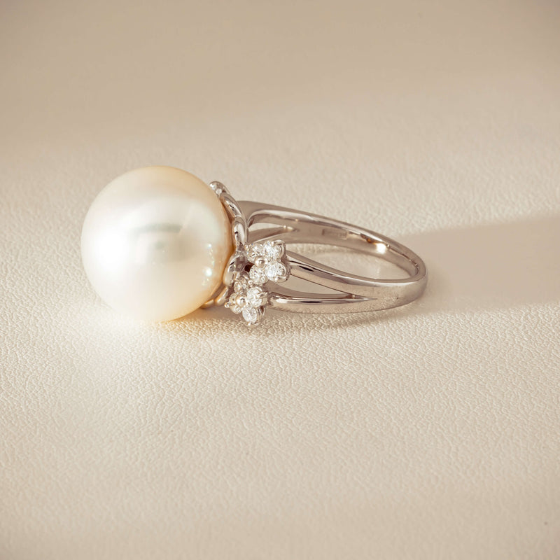 Deja Vu Platinum 15.1mm South Sea Pearl & Diamond Ring - Ring - Walker & Hall