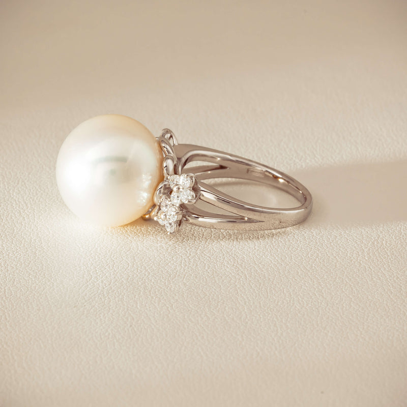 Deja Vu Platinum 15.1mm South Sea Pearl & Diamond Ring - Ring - Walker & Hall