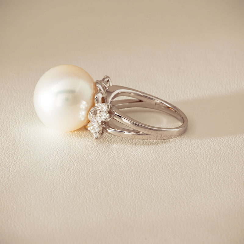 Deja Vu Platinum 15.1mm South Sea Pearl & Diamond Ring - Ring - Walker & Hall