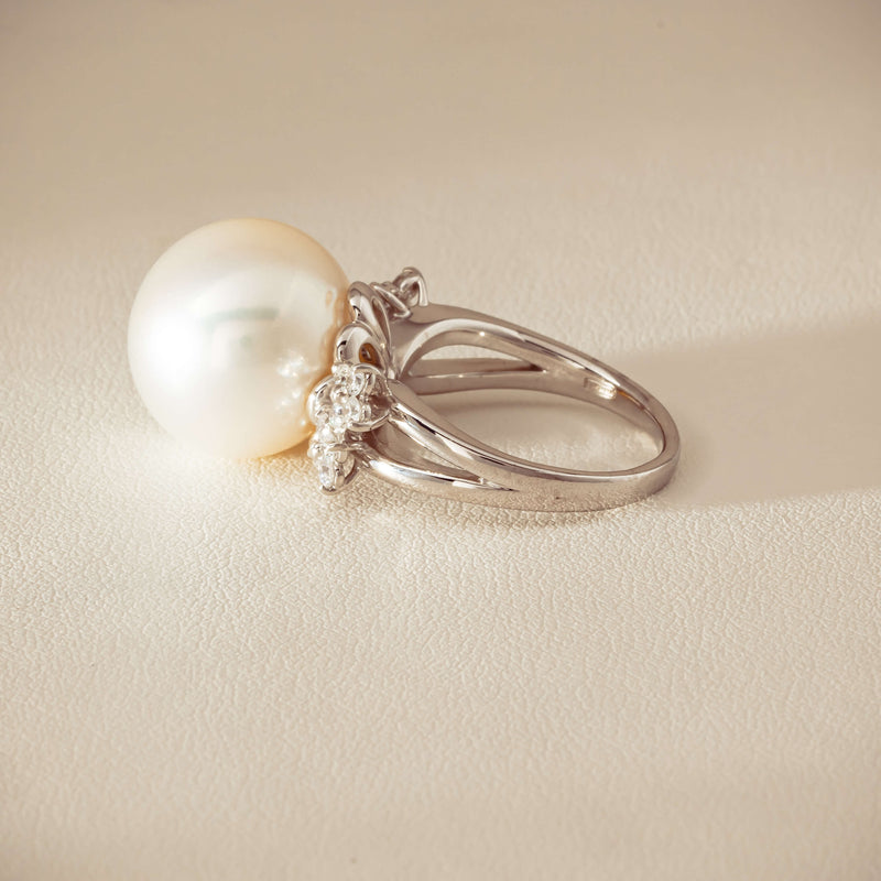Deja Vu Platinum 15.1mm South Sea Pearl & Diamond Ring - Ring - Walker & Hall