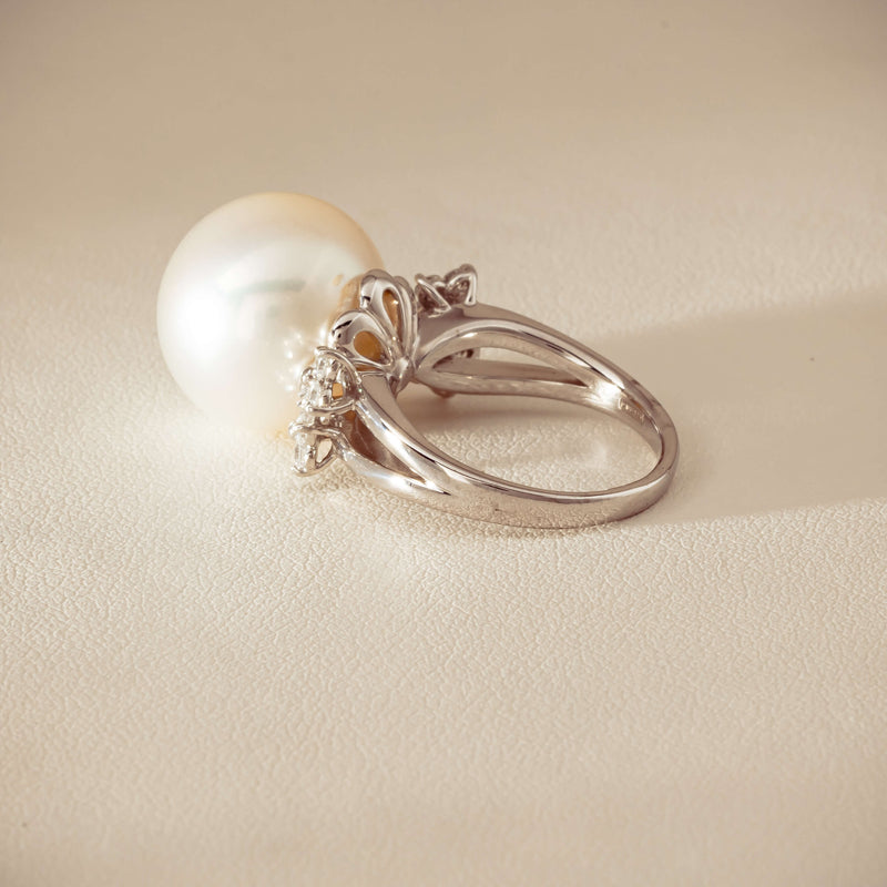 Deja Vu Platinum 15.1mm South Sea Pearl & Diamond Ring - Ring - Walker & Hall