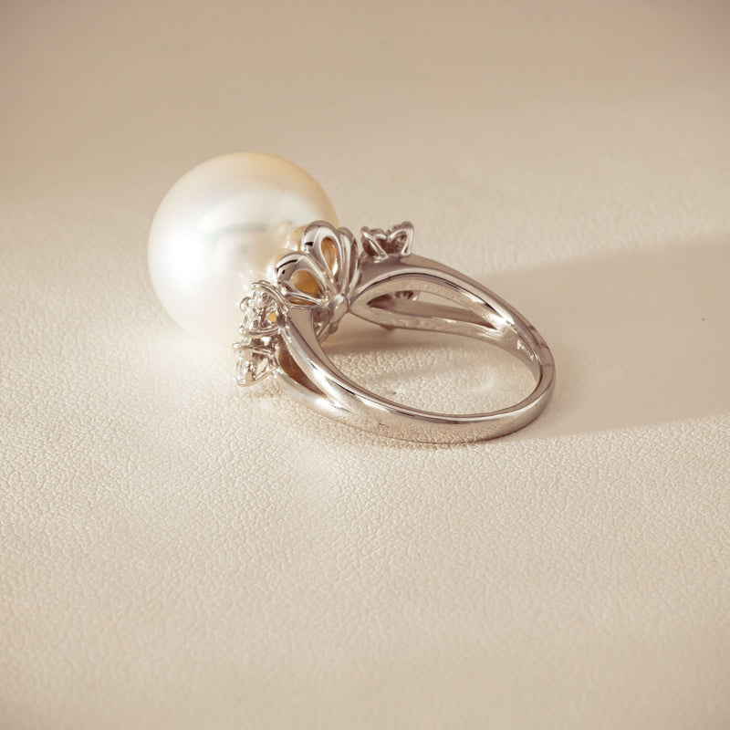 Deja Vu Platinum 15.1mm South Sea Pearl & Diamond Ring - Ring - Walker & Hall