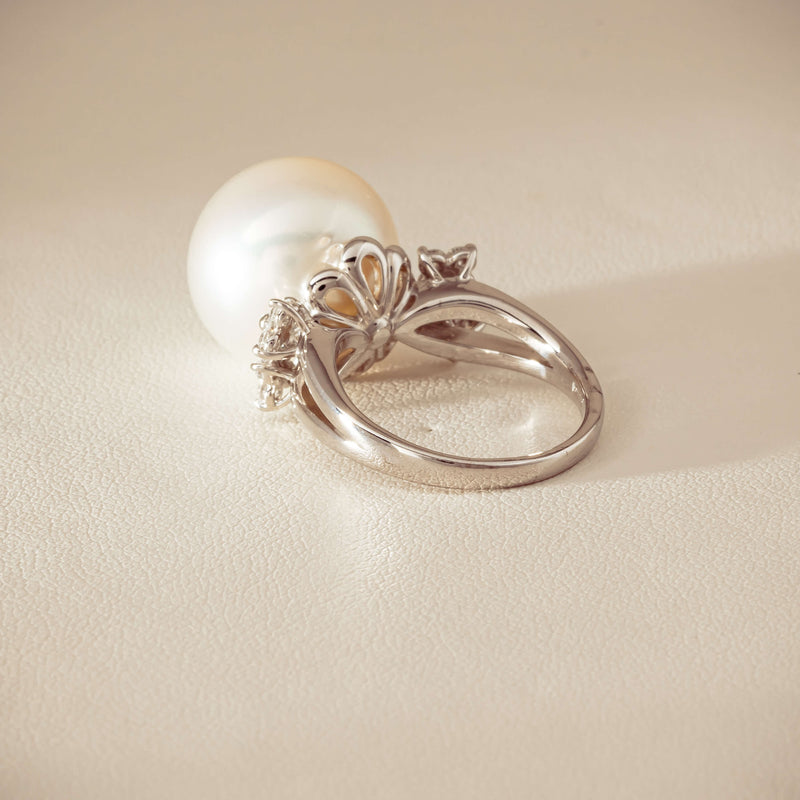 Deja Vu Platinum 15.1mm South Sea Pearl & Diamond Ring - Ring - Walker & Hall