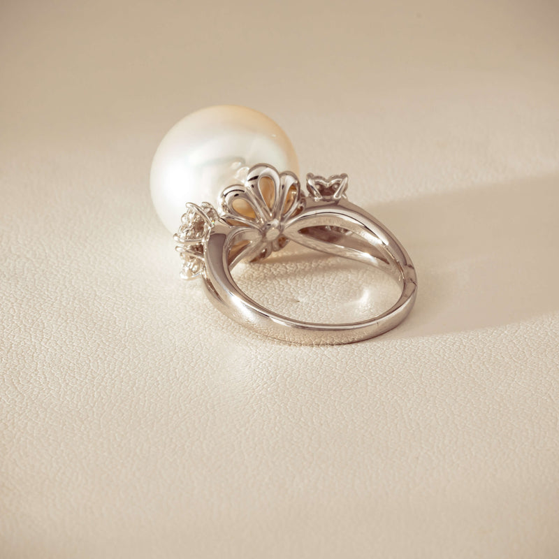 Deja Vu Platinum 15.1mm South Sea Pearl & Diamond Ring - Ring - Walker & Hall