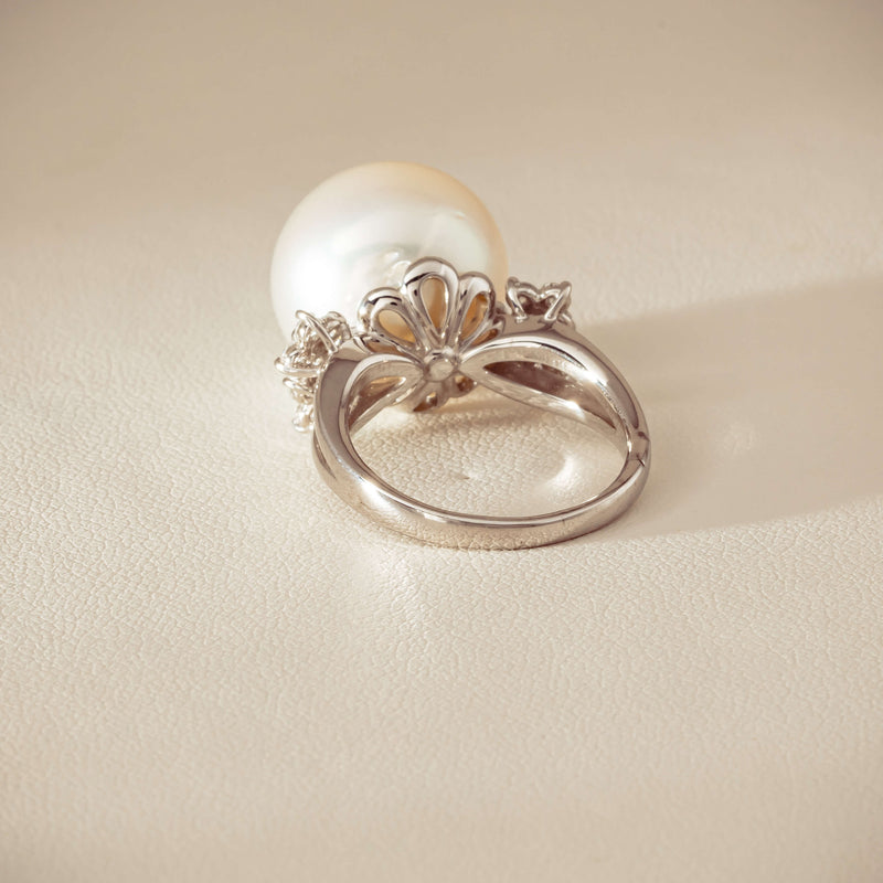 Deja Vu Platinum 15.1mm South Sea Pearl & Diamond Ring - Ring - Walker & Hall