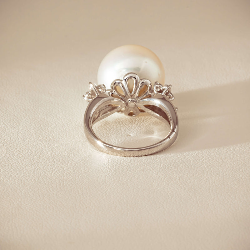 Deja Vu Platinum 15.1mm South Sea Pearl & Diamond Ring - Ring - Walker & Hall
