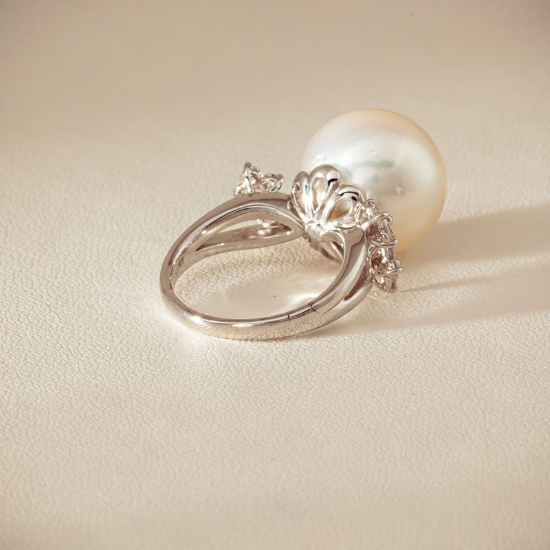 Deja Vu Platinum 15.1mm South Sea Pearl & Diamond Ring - Ring - Walker & Hall