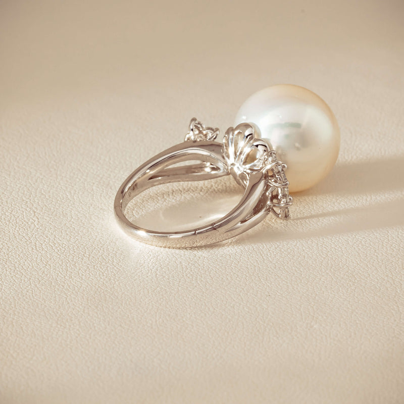 Deja Vu Platinum 15.1mm South Sea Pearl & Diamond Ring - Ring - Walker & Hall