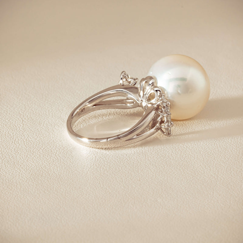 Deja Vu Platinum 15.1mm South Sea Pearl & Diamond Ring - Ring - Walker & Hall