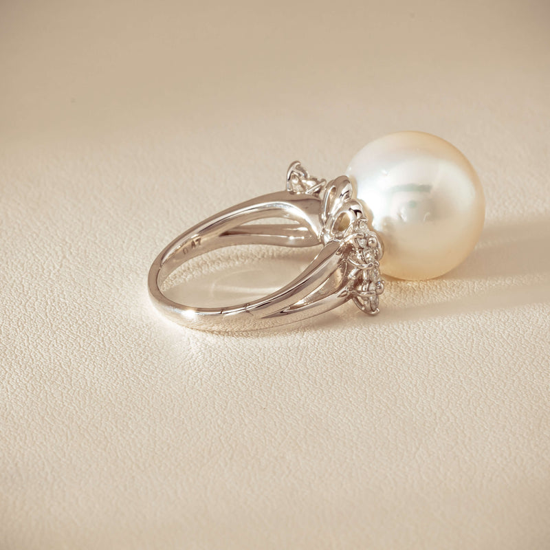 Deja Vu Platinum 15.1mm South Sea Pearl & Diamond Ring - Ring - Walker & Hall