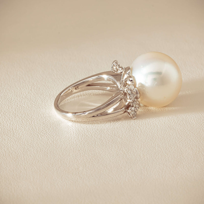Deja Vu Platinum 15.1mm South Sea Pearl & Diamond Ring - Ring - Walker & Hall