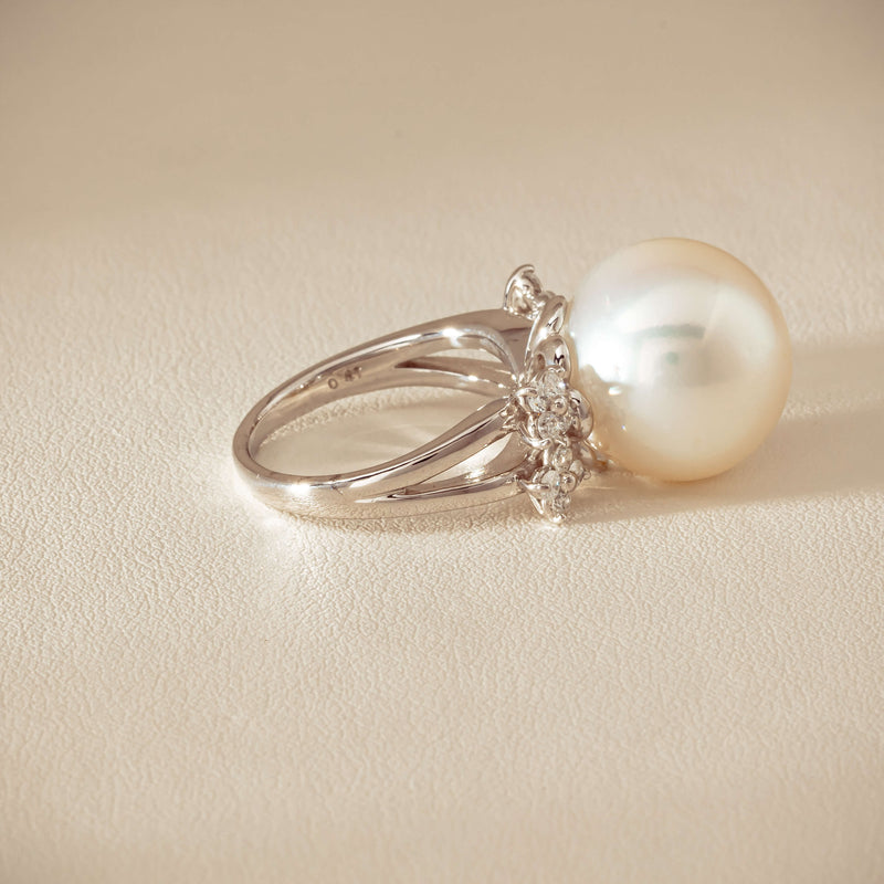 Deja Vu Platinum 15.1mm South Sea Pearl & Diamond Ring - Ring - Walker & Hall