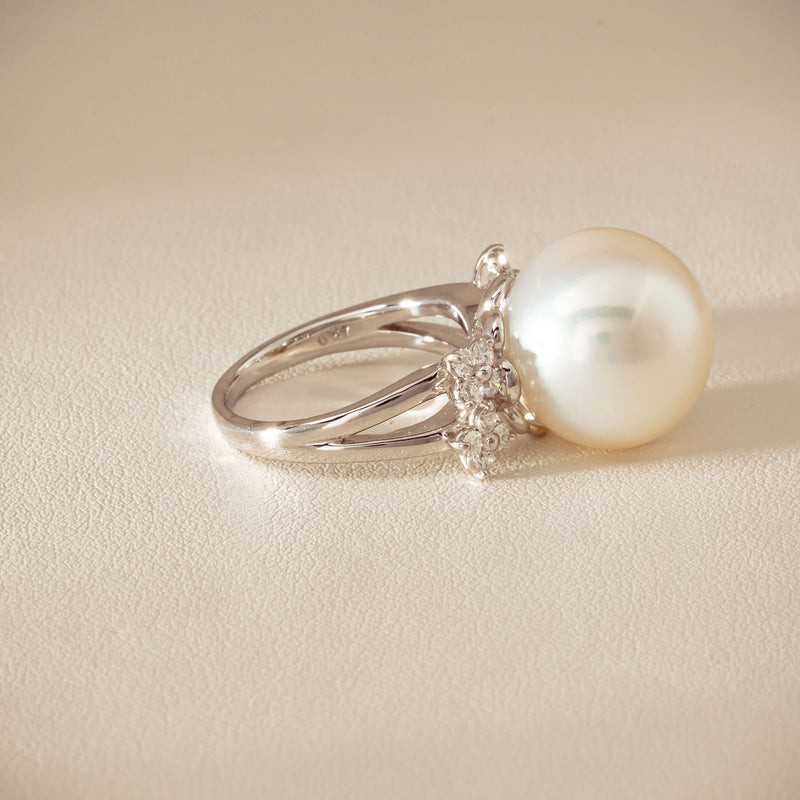 Deja Vu Platinum 15.1mm South Sea Pearl & Diamond Ring - Ring - Walker & Hall