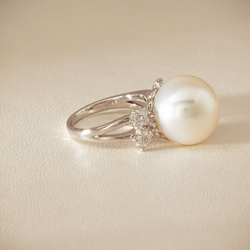 Deja Vu Platinum 15.1mm South Sea Pearl & Diamond Ring - Ring - Walker & Hall