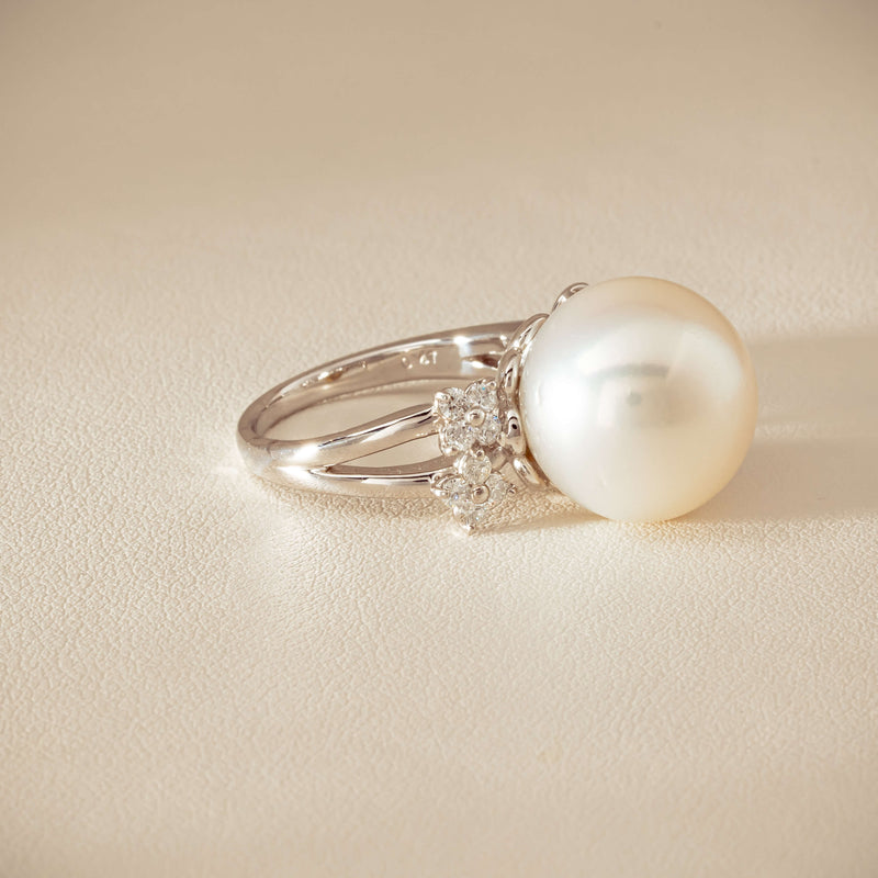 Deja Vu Platinum 15.1mm South Sea Pearl & Diamond Ring - Ring - Walker & Hall
