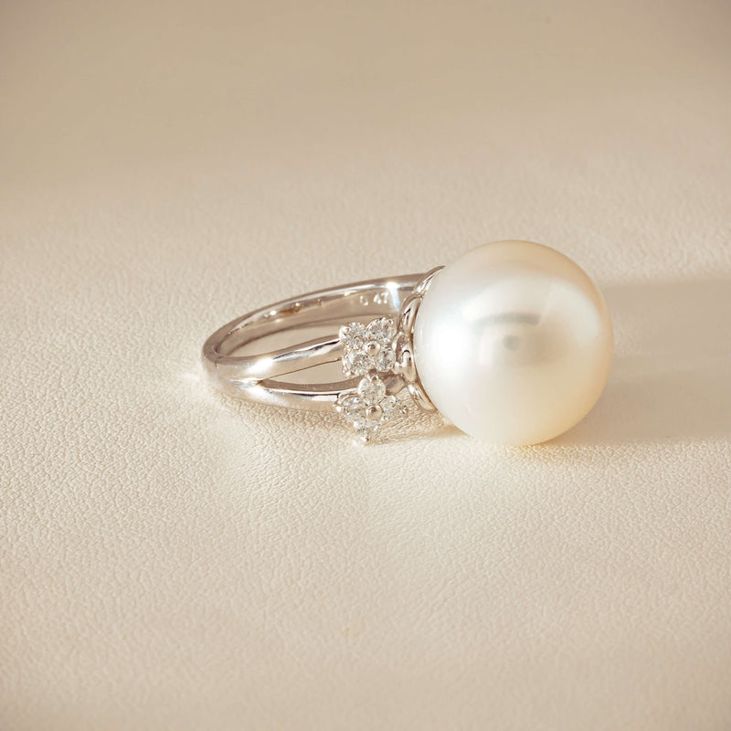 Deja Vu Platinum 15.1mm South Sea Pearl & Diamond Ring - Ring - Walker & Hall