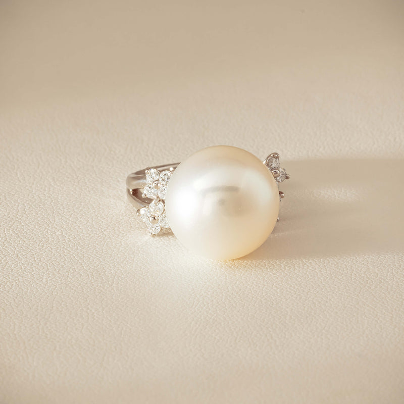Deja Vu Platinum 15.1mm South Sea Pearl & Diamond Ring - Ring - Walker & Hall