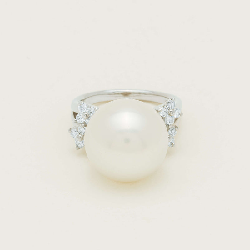 Deja Vu Platinum 15.1mm South Sea Pearl & Diamond Ring - Ring - Walker & Hall