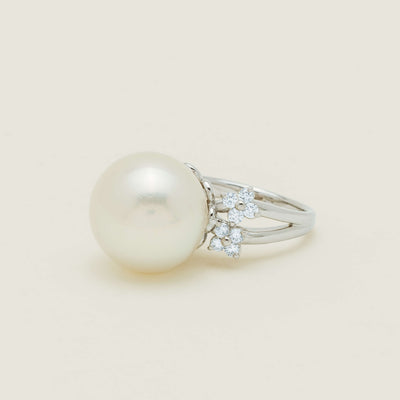 Deja Vu Platinum 15.1mm South Sea Pearl & Diamond Ring - Ring - Walker & Hall