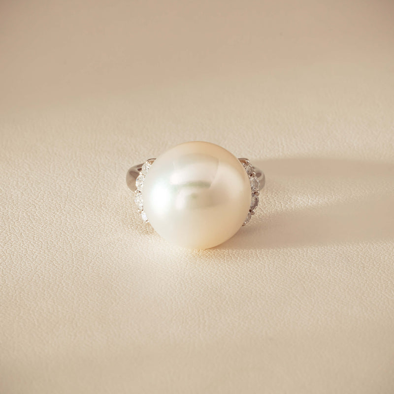 Deja Vu Platinum 16.7mm South Sea Pearl & Diamond Ring - Ring - Walker & Hall