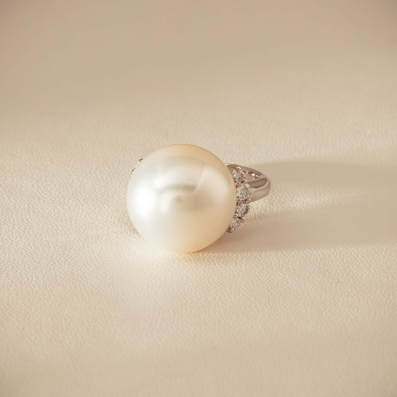 Deja Vu Platinum 16.7mm South Sea Pearl & Diamond Ring - Ring - Walker & Hall
