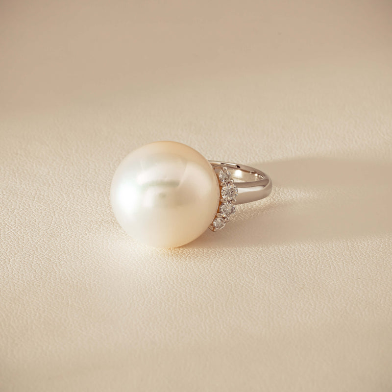 Deja Vu Platinum 16.7mm South Sea Pearl & Diamond Ring - Ring - Walker & Hall