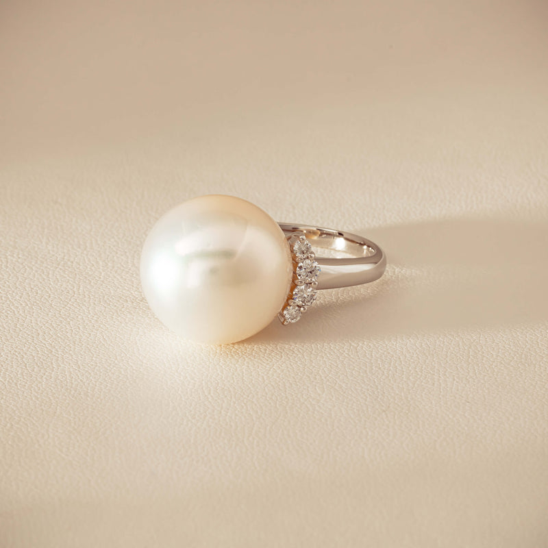Deja Vu Platinum 16.7mm South Sea Pearl & Diamond Ring - Ring - Walker & Hall