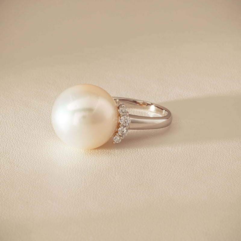 Deja Vu Platinum 16.7mm South Sea Pearl & Diamond Ring - Ring - Walker & Hall
