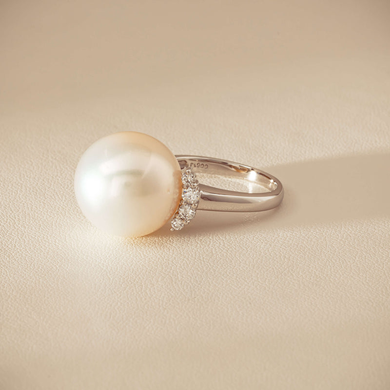 Deja Vu Platinum 16.7mm South Sea Pearl & Diamond Ring - Ring - Walker & Hall