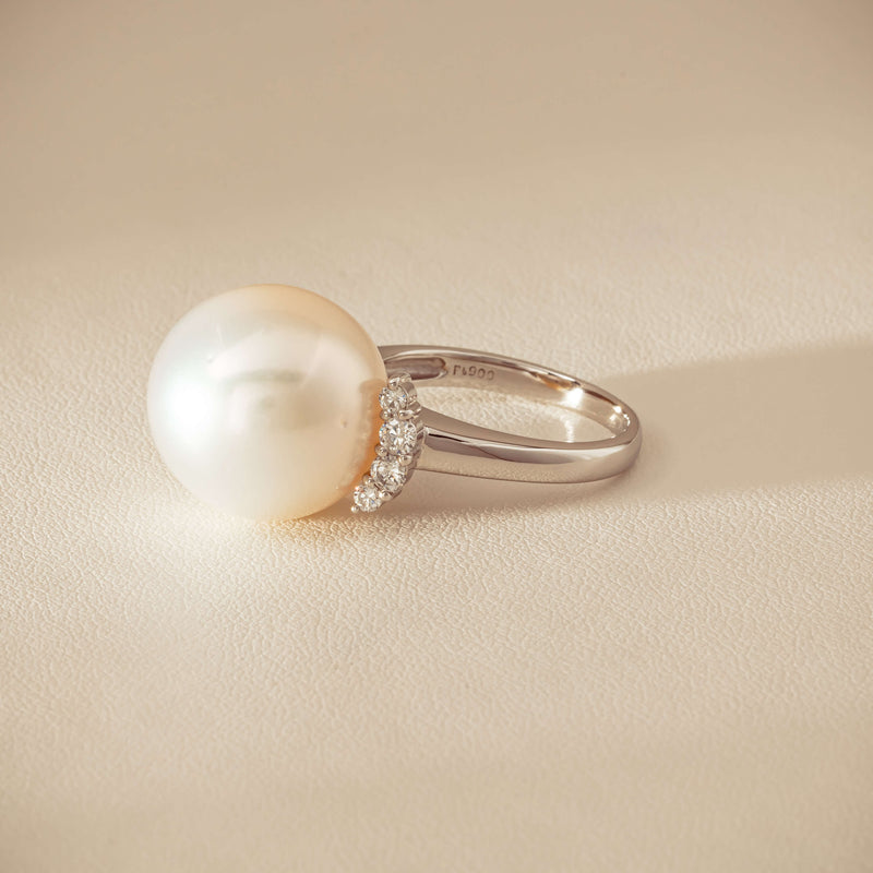 Deja Vu Platinum 16.7mm South Sea Pearl & Diamond Ring - Ring - Walker & Hall