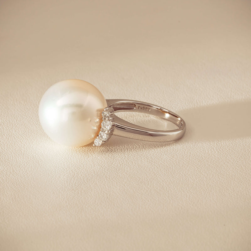 Deja Vu Platinum 16.7mm South Sea Pearl & Diamond Ring - Ring - Walker & Hall