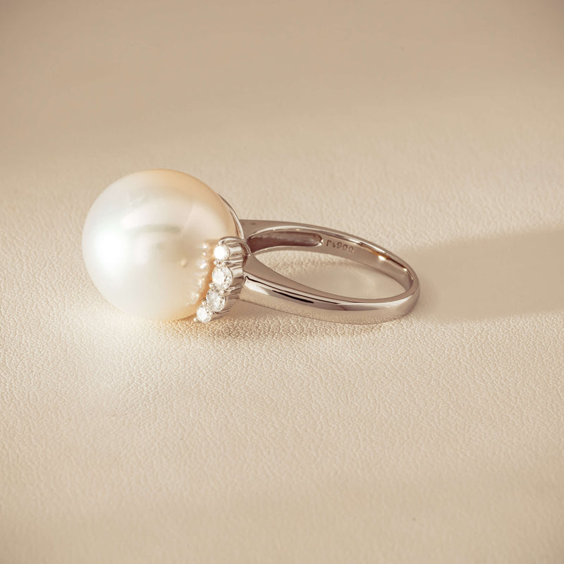 Deja Vu Platinum 16.7mm South Sea Pearl & Diamond Ring - Ring - Walker & Hall