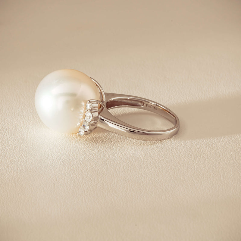 Deja Vu Platinum 16.7mm South Sea Pearl & Diamond Ring - Ring - Walker & Hall